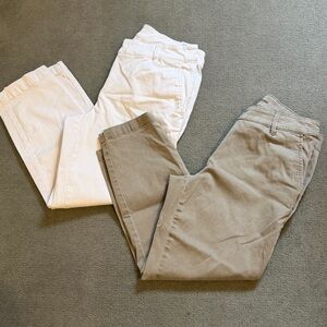 Bundle of Two - Tommy Bahama Capri Pants - Chinos - Size 4 - White & Tan